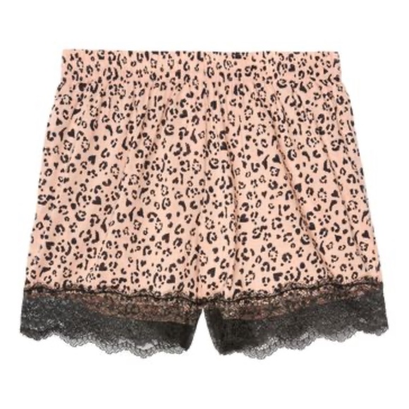 Victoria's Secret Cotton Lace-hem Short Leopard Heart XL NEW - Picture 2 of 3